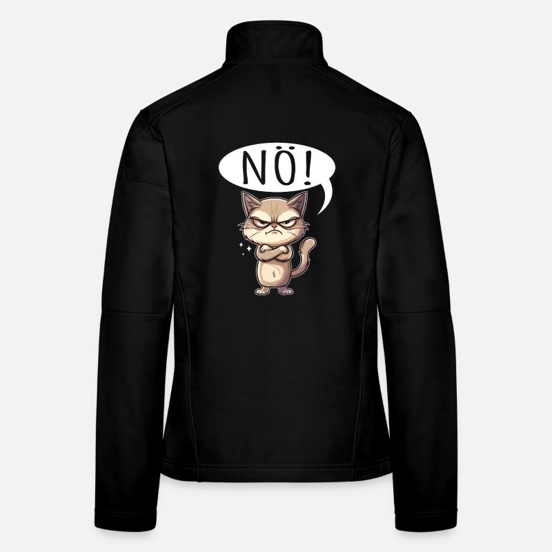 Coole Katze NÖ lustiger Spruch grummelig Frauen Softshelljacke