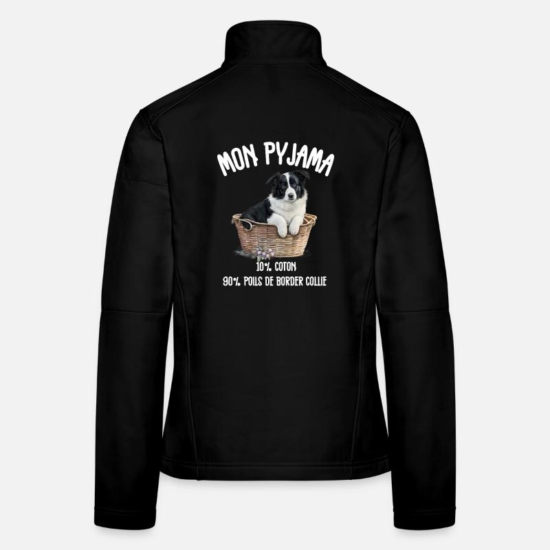 Pyjama Border Collie Humour Veste en tissu softshell Femme