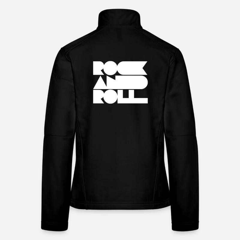 Rock and Roll Geometric Bold Cool Typography Women's Softshell Jacket