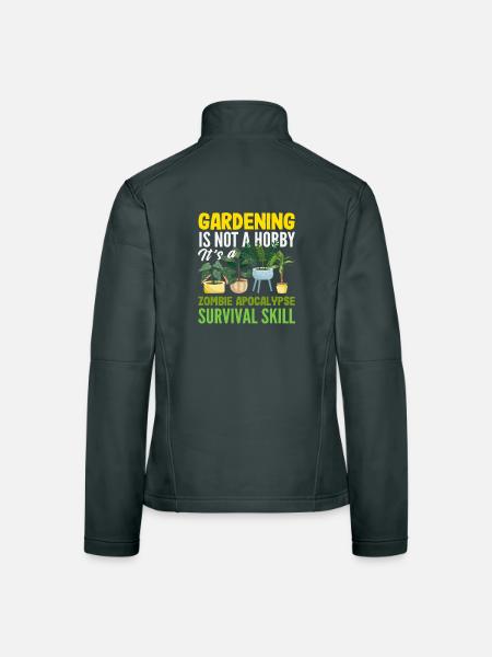 Plant Lover Funny Gardening Hobby - Women's Softshell Jacket - black - Back