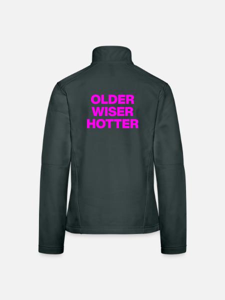 PLUS VIEUX, PLUS SAGE PLUS SEXY, CADEAU D’ANNIVERSAIRE - Veste en tissu softshell Femme - noir - Dos