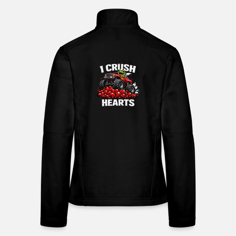 La Saint-Valentin Je broie le cœur Crapaud Crapaud Monstre Veste en tissu softshell Femme