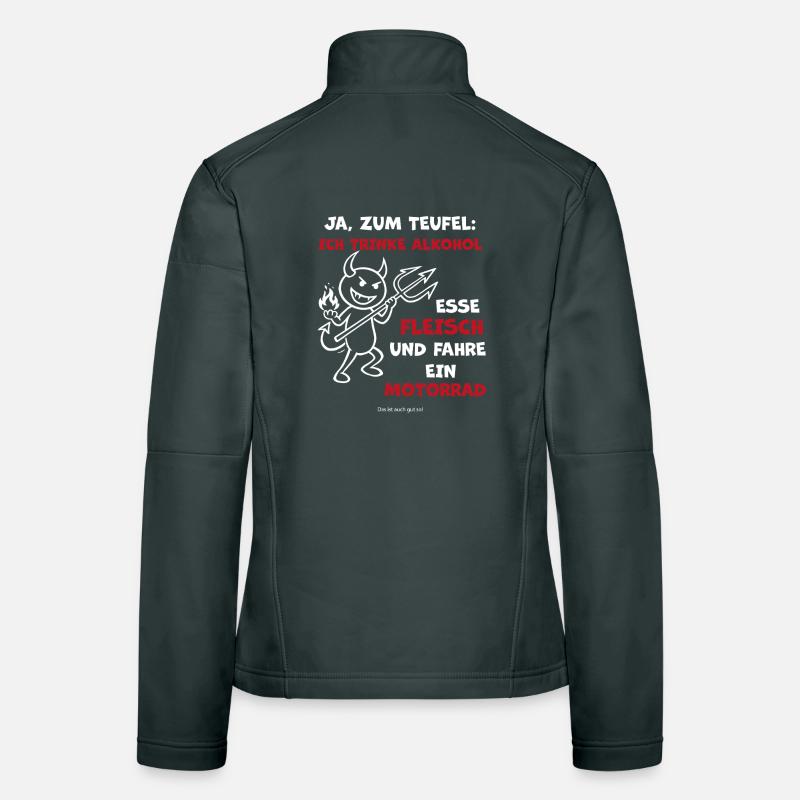 Teuflischer Trinker Motorrad Frauen Softshelljacke