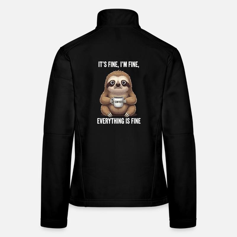 Ça va, ça va, humour de paresseux de café Veste en tissu softshell Femme