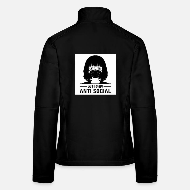 Antisoziales Japanisches Vaporwave Anime Mädchen Frauen Softshelljacke
