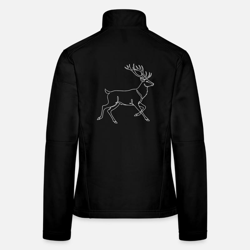 Silhouette minimaliste de cerf Cerf Veste en tissu softshell Femme