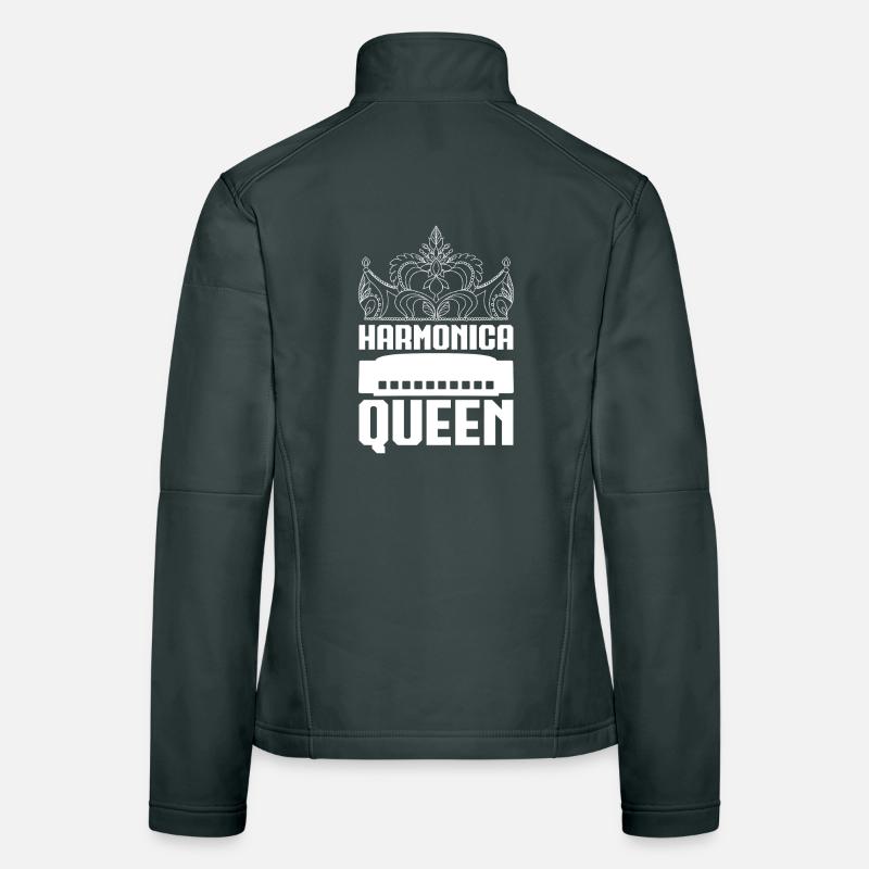 Harmonica Musican Queen Harmonica Women's Softshell Jacket