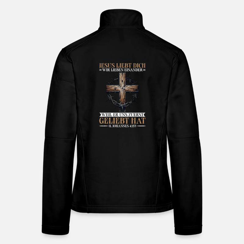 Jésus t’aime Citation chrétienne Étude biblique Veste en tissu softshell Femme