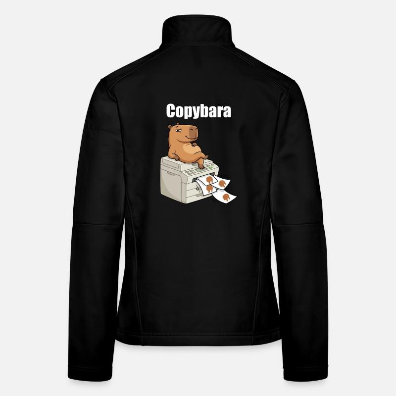 Copybara Capybara on Copier Office Humor Women's Softshell Jacket