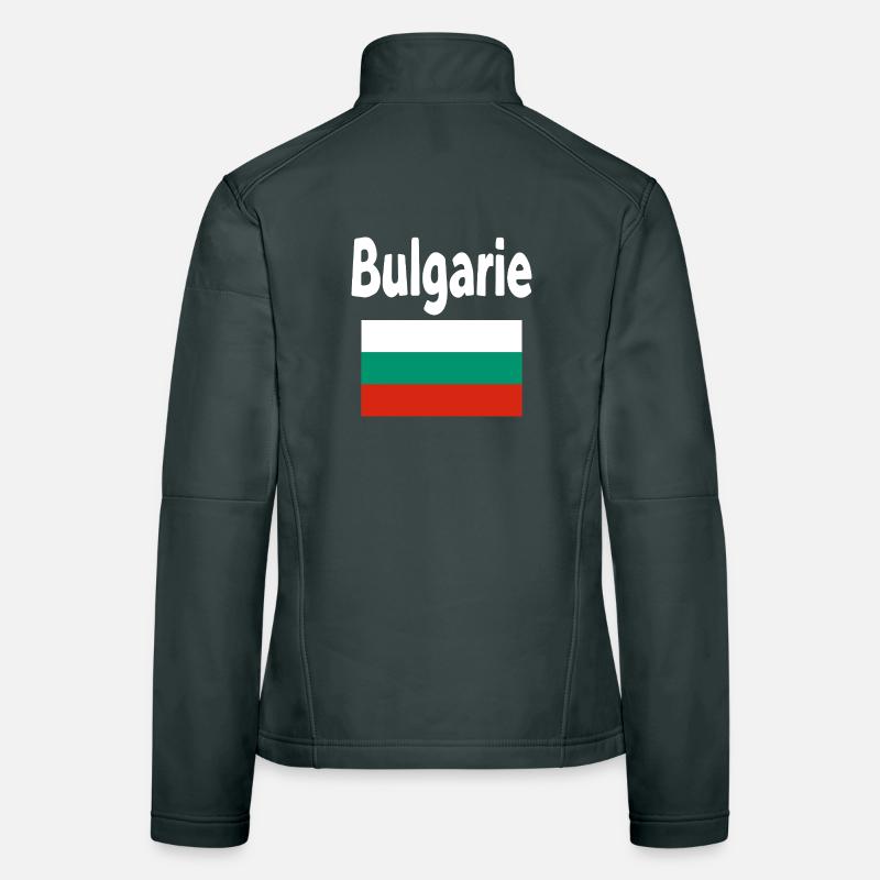Bulgarie Drapeau et Typographie Bold Veste en tissu softshell Femme