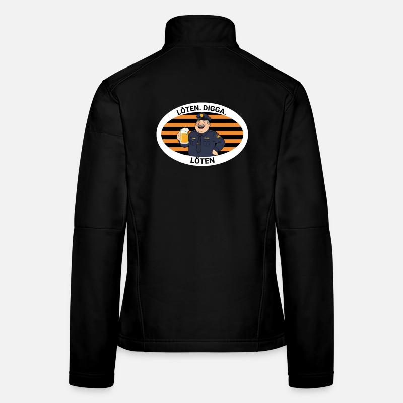 Löten Digga Polizei Cartoon Frauen Softshelljacke
