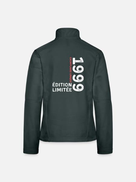 Année 1999 au style typographique vintage - Veste en tissu softshell Femme - noir - Dos