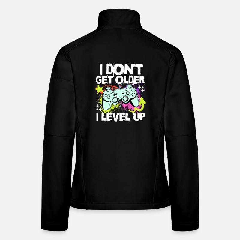 I Level Up Instead of Getting Older – Controller Motif Women's Softshell Jacket