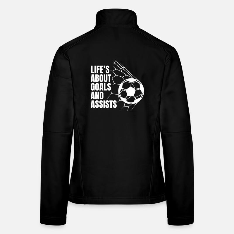 Football – Goals & Assists Design - Women's Softshell Jacket - black