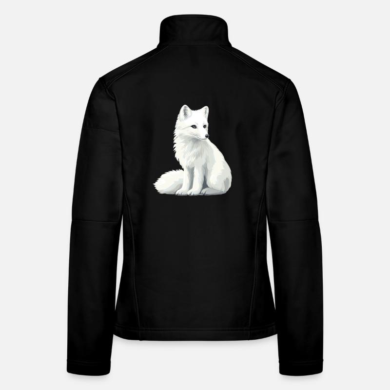 White fox illustration Women's Softshell Jacket