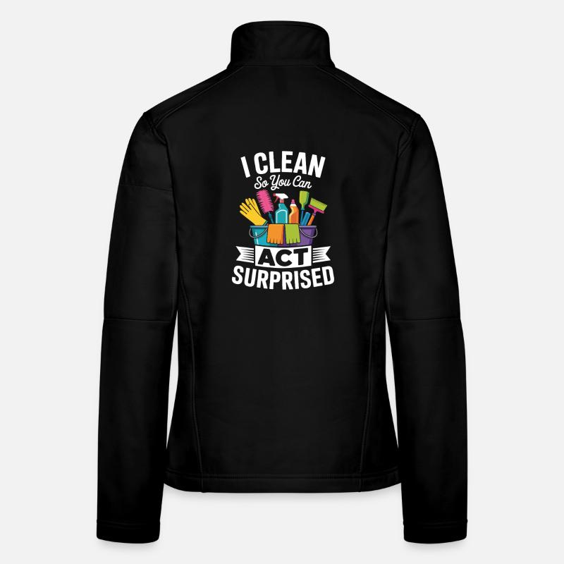 Funny cleanliness and teamwork plaster motif Women's Softshell Jacket