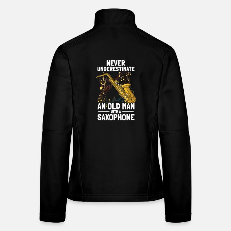 Old man with a Saxophon Saxophon Player Women's Softshell Jacket