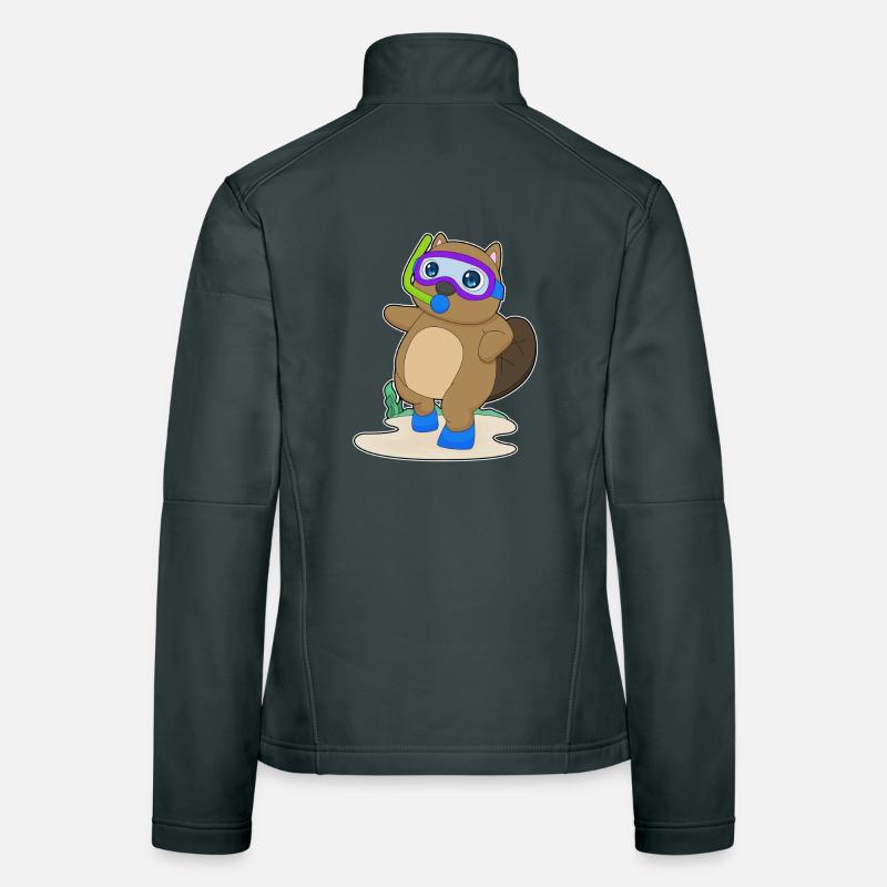 Plongée en apnéa avec plongeur de castor Veste en tissu softshell Femme