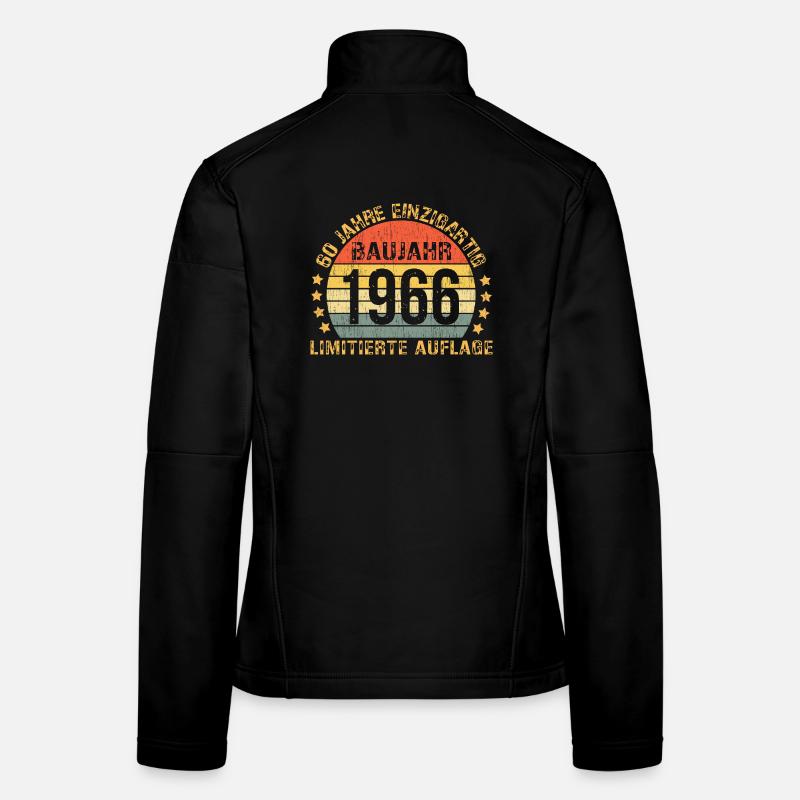 1966 Birthday Decoration Funny 60th Birthday - Women's Softshell Jacket - black