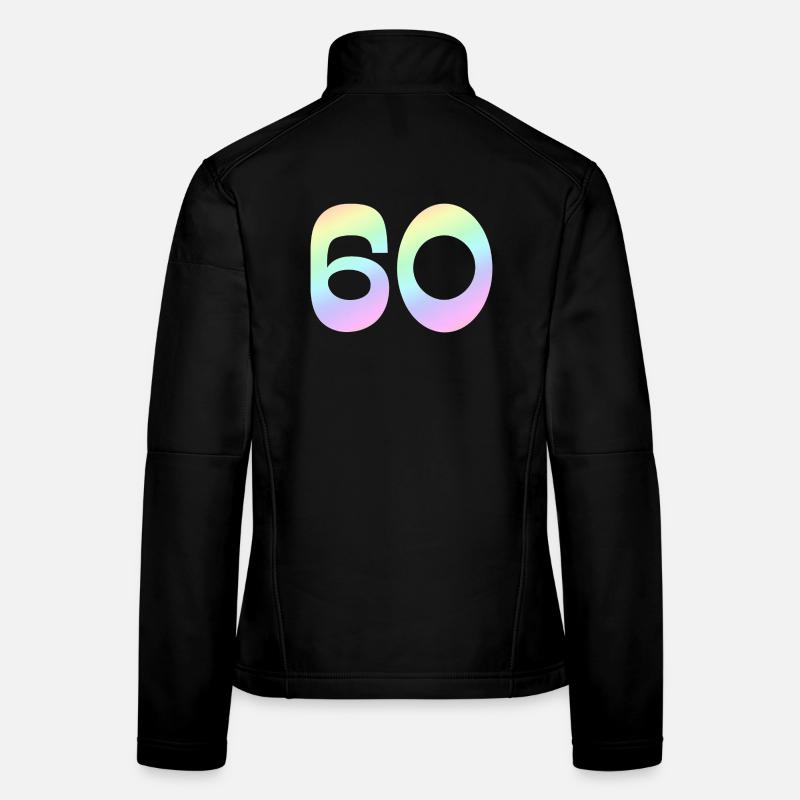 60, Gradient, Pastel - Women's Softshell Jacket - black