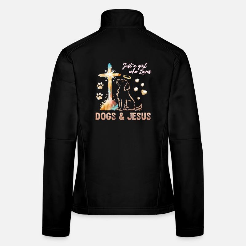 Hunde Liebe Jesus Lichtkreuz Frauen Softshelljacke