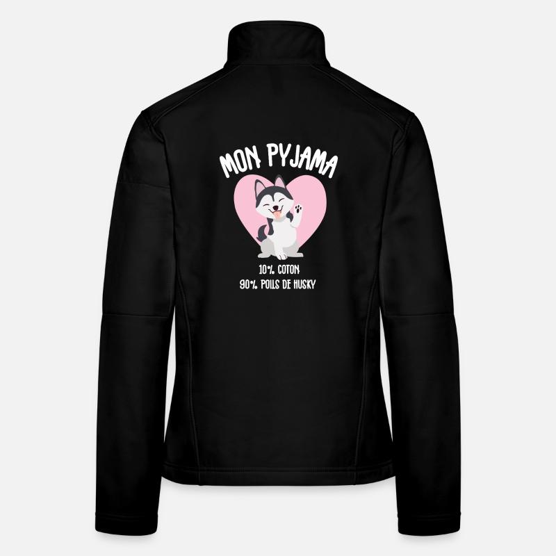 Pyjama Drôle Chien Husky Veste en tissu softshell Femme