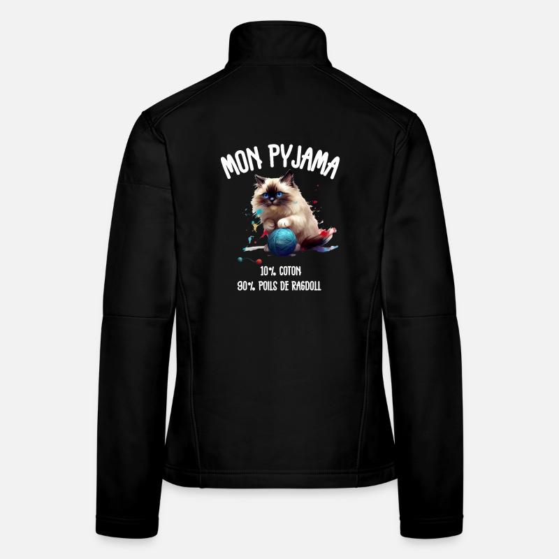 Pyjama Poils de Chat Ragdoll Humour Veste en tissu softshell Femme