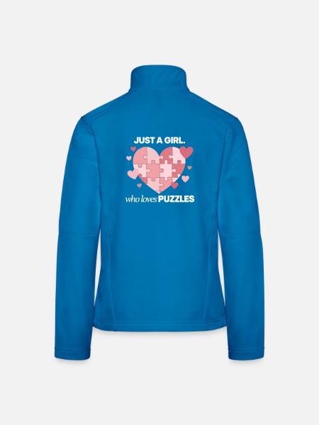 Just a Girl Who Loves Puzzles - Women's Softshell Jacket - black - Back