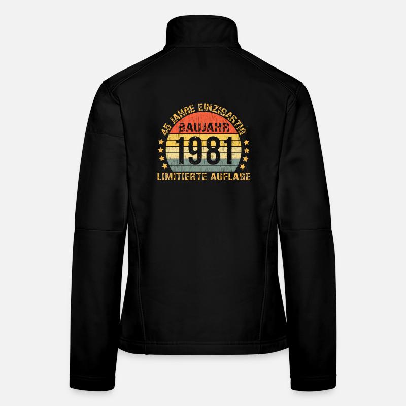 1981 Anniversaire 45 Décorations 45 45 Anniversaire Veste en tissu softshell Femme