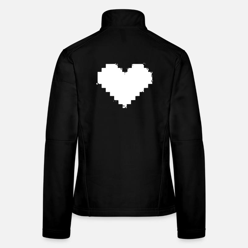 Pixel Herz Grunge Effekt Frauen Softshelljacke