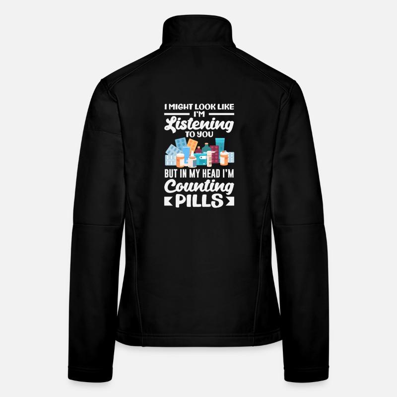 On dirait que j’écoute, les pilules comptent Veste en tissu softshell Femme