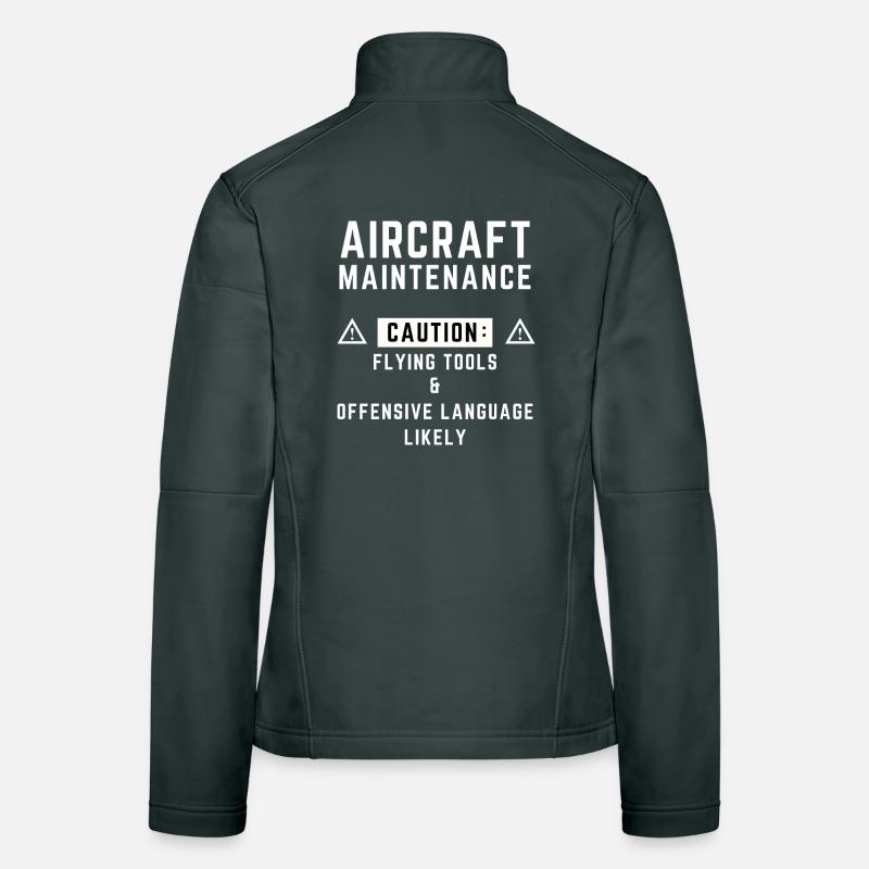 aircraft maintenance caution Women's Softshell Jacket