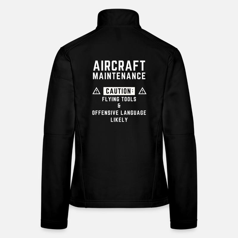 aircraft maintenance caution Women's Softshell Jacket