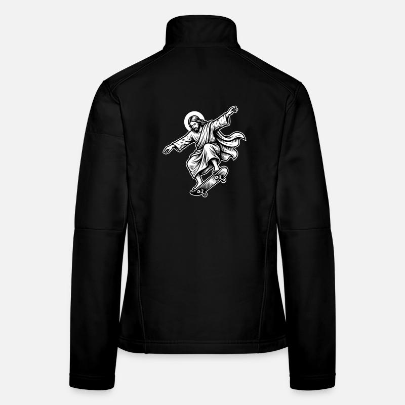  Jesus Skateboard - Funny Skate Meme  Women's Softshell Jacket