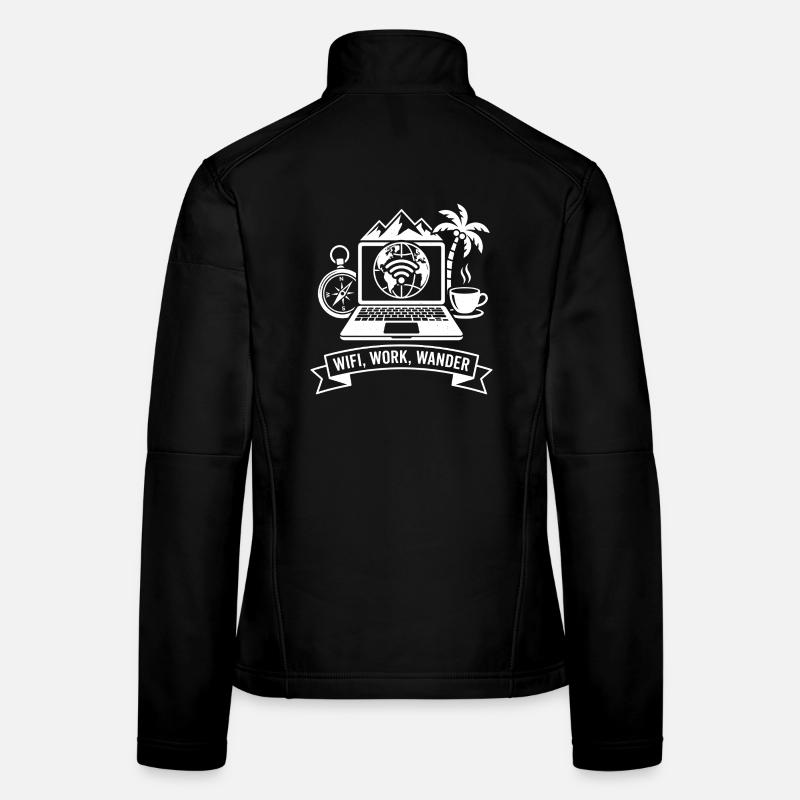 WLAN Wanderlust Laptop Design Women's Softshell Jacket