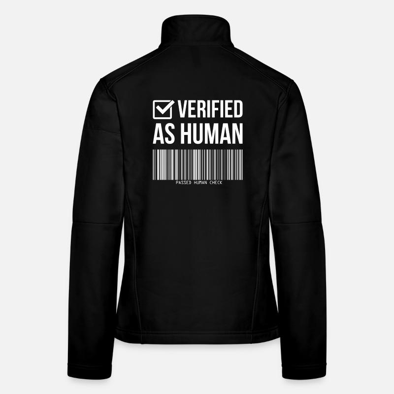 Vérification du code-barres : humour humain vérifié Veste en tissu softshell Femme