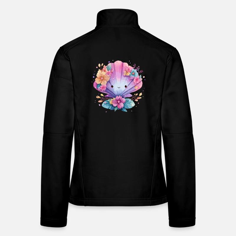 Moule fleurie avec des fleurs joyeuses Veste en tissu softshell Femme