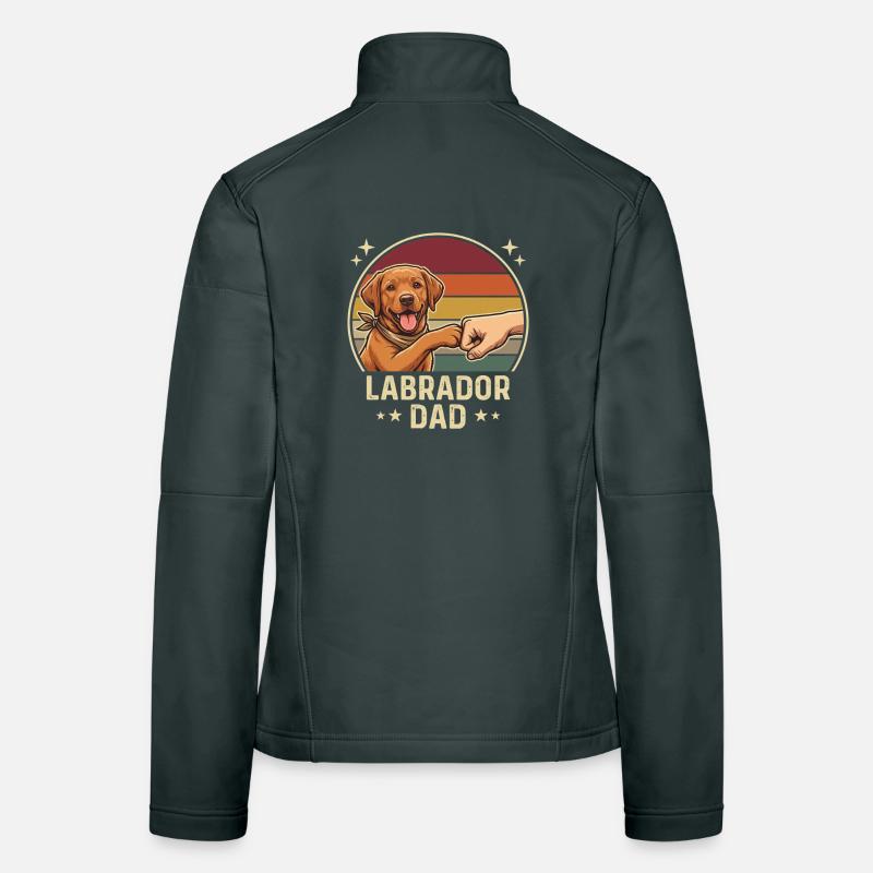 Retro Labrador Dad Foxred Pfotenclash Frauen Softshelljacke