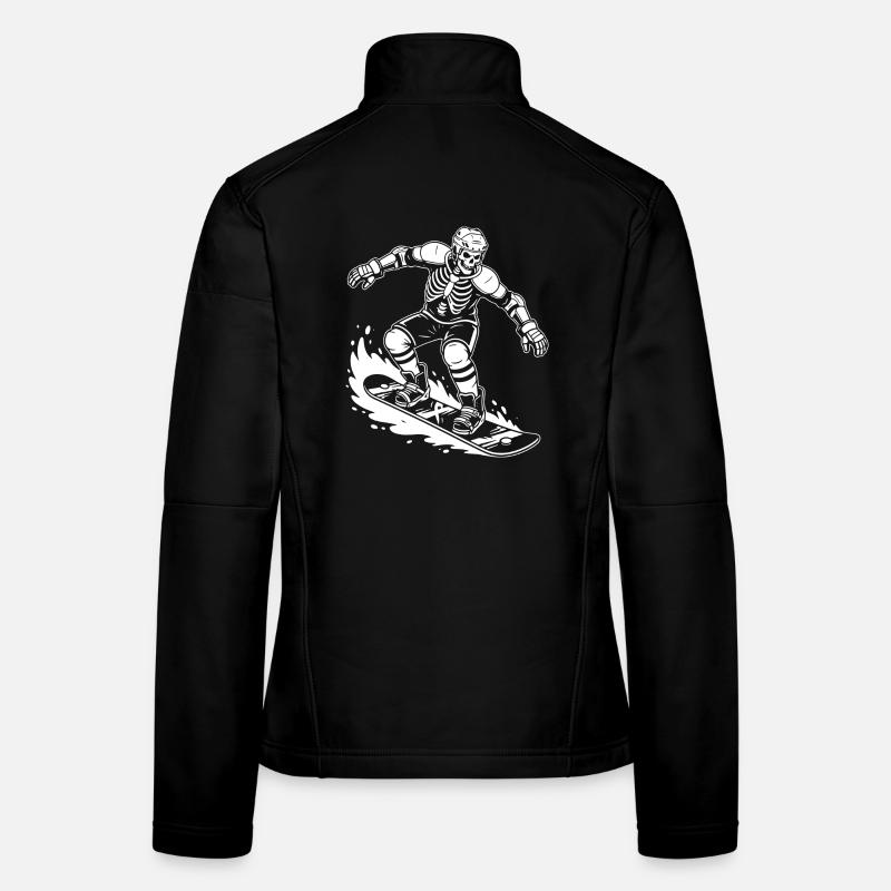 Squelette sur Snowboard Wave Rider Veste en tissu softshell Femme