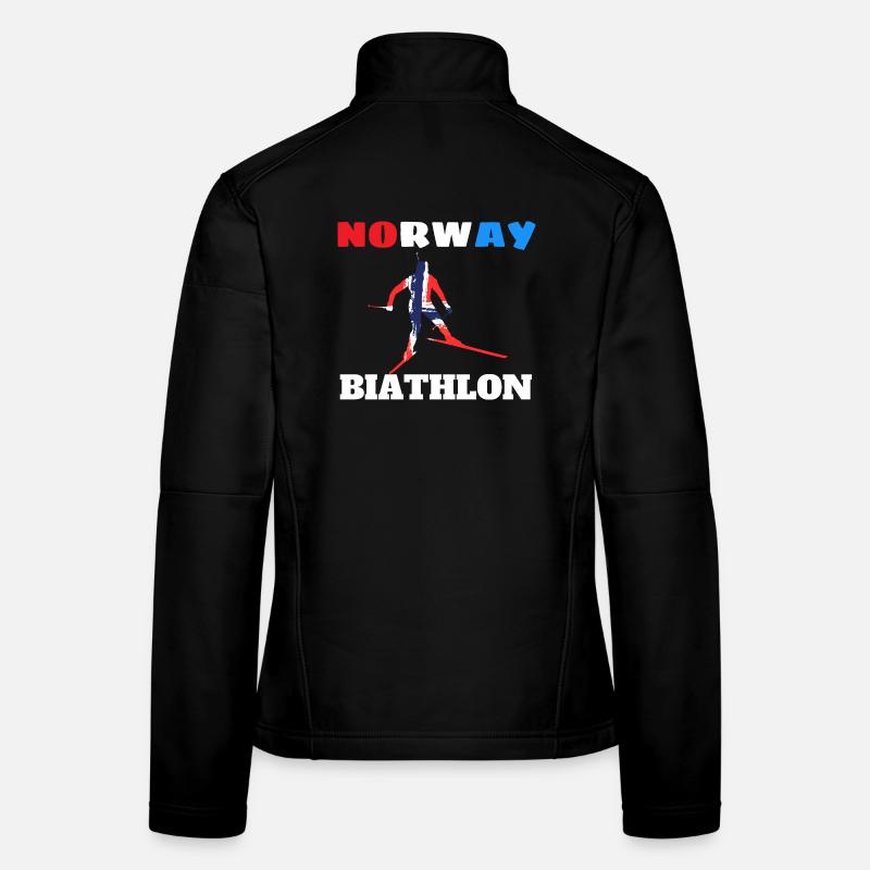 Silhouette biathlète avec drapeau norvégien  Veste en tissu softshell Femme