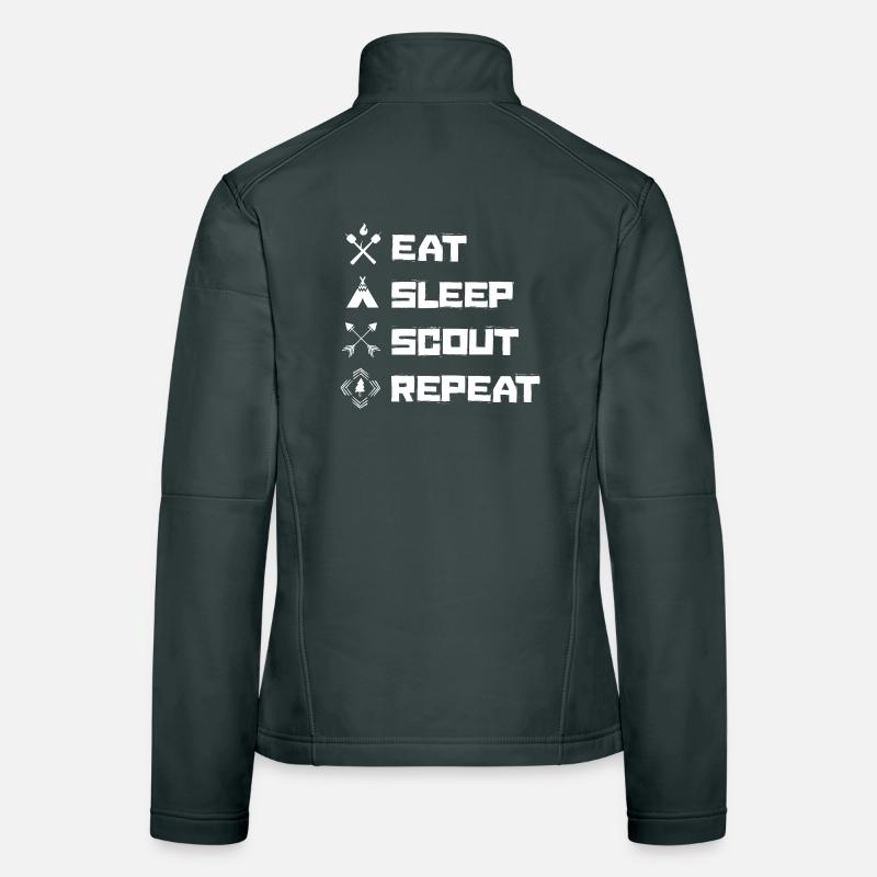 Eat Sleep Scout Repeat Scouting Hobby Women's Softshell Jacket