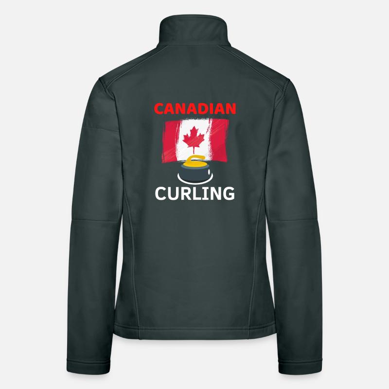 Curling et Drapeau Canadien Veste en tissu softshell Femme