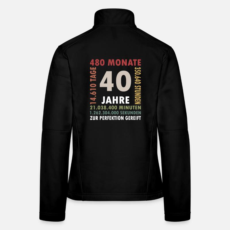 Typographie des numéros du 40e anniversaire Veste en tissu softshell Femme