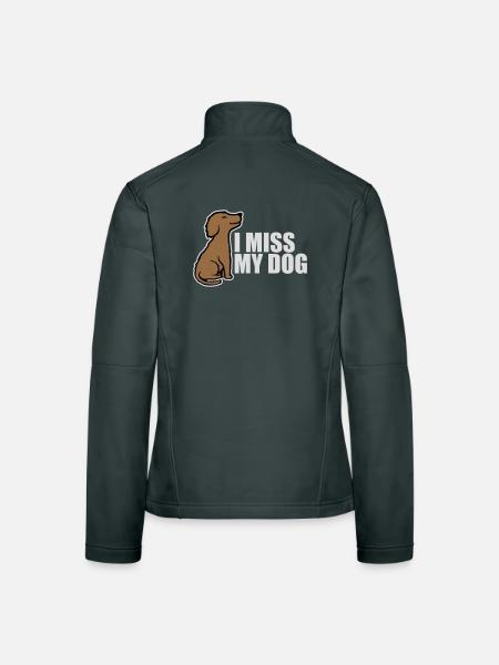 I Miss My Dog Hundeliebhaber Hunde Liebe Witz Logo - Frauen Softshelljacke - Schwarz - Hinten