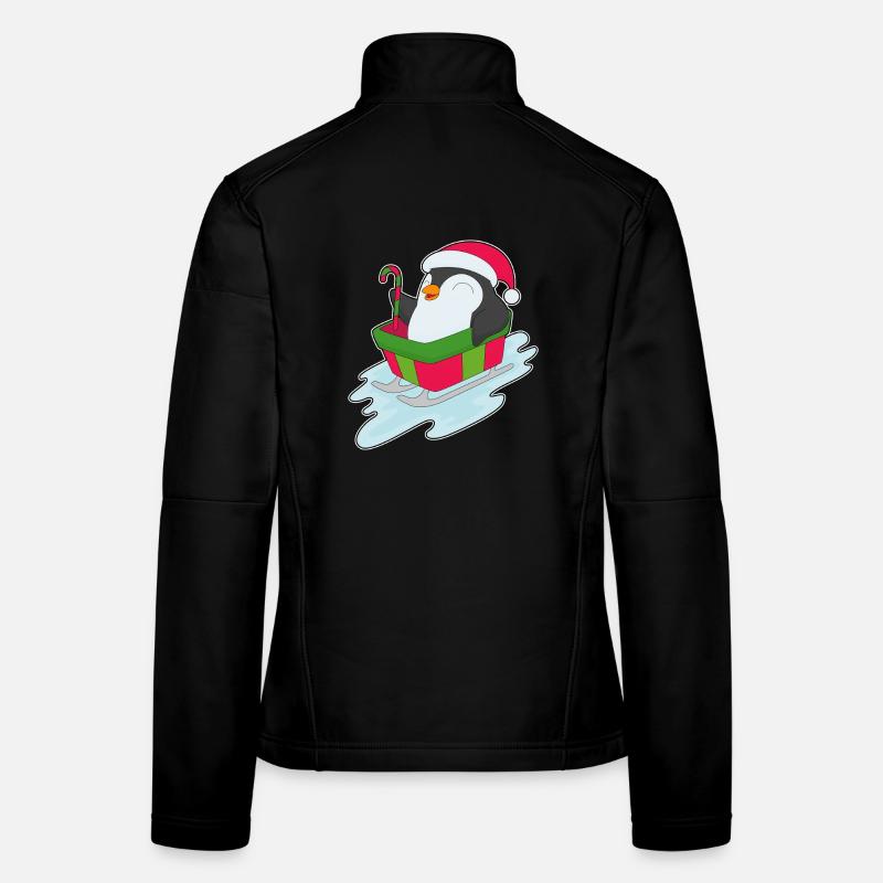 Traîneau de Noël Pingouin Veste en tissu softshell Femme