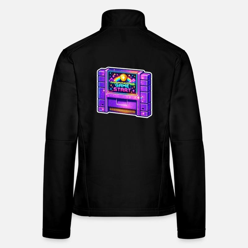 Néon Retro Arcade Start Veste en tissu softshell Femme
