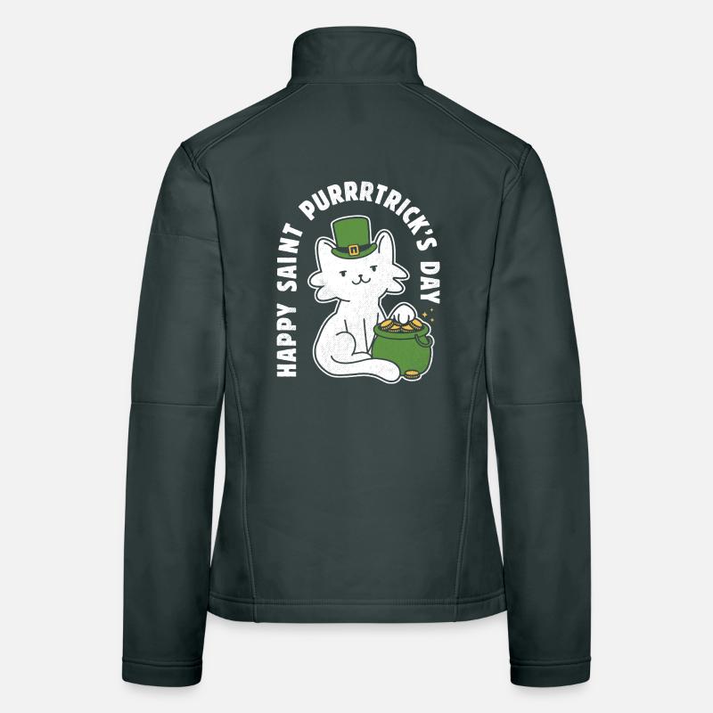 Happy St. Purrrtrick's Day Women's Softshell Jacket