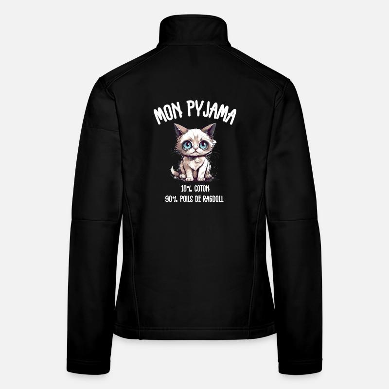 Pyjama Poils de Chat Ragdoll Humour Veste en tissu softshell Femme