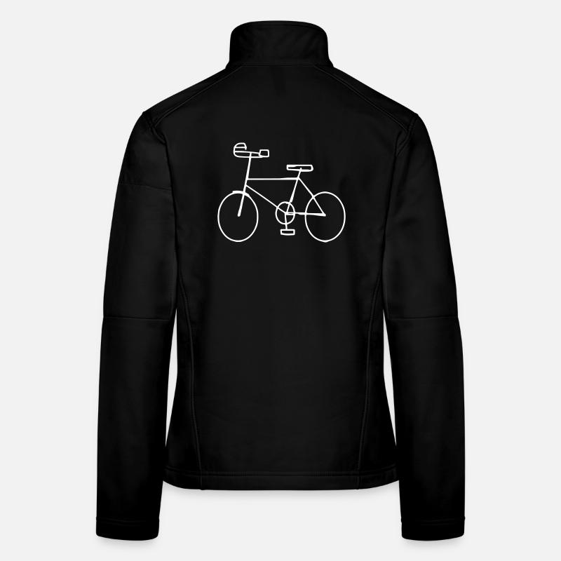 Hand drawn white bicycle Women's Softshell Jacket