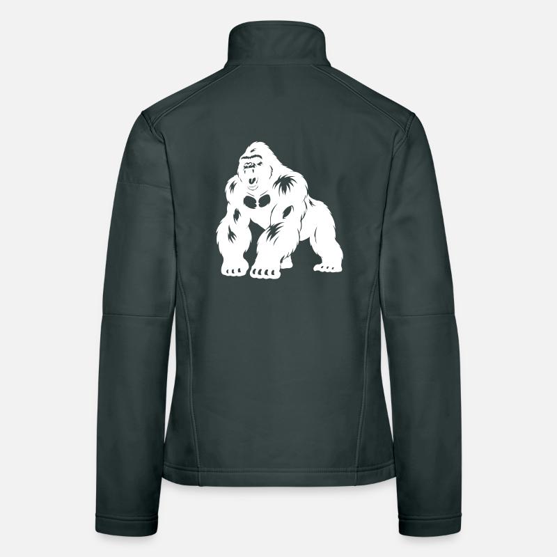 Gorilla Silverback Silhouette Frauen Softshelljacke